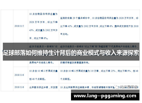 足球部落如何维持生计背后的商业模式与收入来源探索